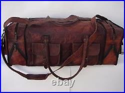 Leather Travel Bag Duffel Weekender Large Gym Duffle Overnight Carry On Luggage