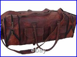 Leather Travel Bag Duffel Weekender Large Gym Duffle Overnight Carry On Luggage