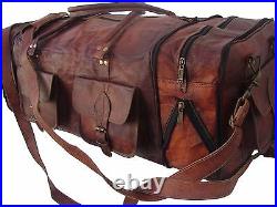 Leather Travel Bag Duffel Weekender Large Gym Duffle Overnight Carry On Luggage