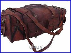 Leather Travel Bag Duffel Weekender Large Gym Duffle Overnight Carry On Luggage