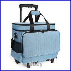 Lorzon Sewing Machine Case with Wheels, Rolling Sewing Machine Tote for Carry