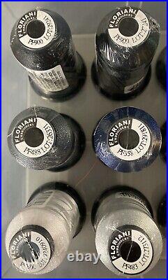 Lot 30 FLORIANI Embroidery Thread Spools 1100 Yards Each New Carrying Case Box