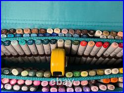 Lot of 115 COPIC SKETCH Markers With Storage Carrying Case and Hex Charts
