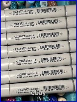 Lot of 115 COPIC SKETCH Markers With Storage Carrying Case and Hex Charts