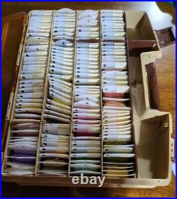 Lot of 360 Numbered DMC Embrodery Thread Floss Carded & Skeins In Carry Case