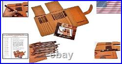 Luxury Handcrafted Rosewood Crochet Hook Set in Leather Case Sizes US E to P