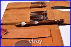 Luxury Handcrafted Rosewood Crochet Hook Set in Leather Case Sizes US E to P