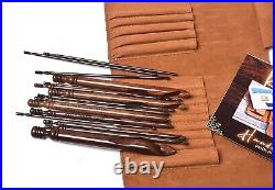 Luxury Handcrafted Rosewood Crochet Hook Set in Leather Case Sizes US E to P