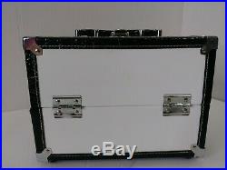 Makeup Craft Jewelry Carrying Case Organizer White with Black Caboodles Portable