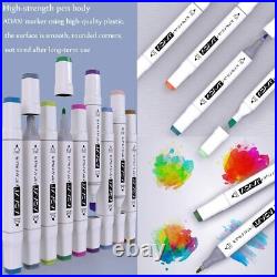 Marker pen 80 colors set with carrying case, pen stand with white liner pen JPN
