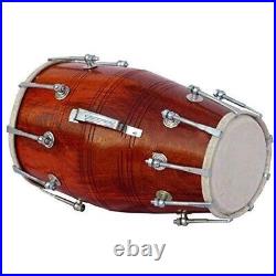 Musical Dholak Nut/Bolt Mango Wood Carry Bag Bolt Tuned Wedding Dholki for Bhaja