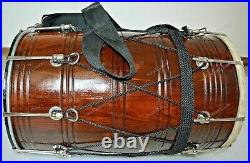 Musical Instrument Wedding Rosewood Sheesham Punjabi Bhangra Dhol With Bag