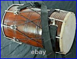 Musical Instrument Wedding Rosewood Sheesham Punjabi Bhangra Dhol With Bag