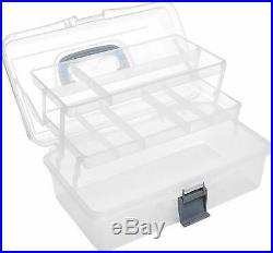 MyGift Plastic 2 Tier Trays Craft Supply Storage Box Firstaid Carrying Case New