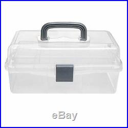MyGift Plastic 2 Tier Trays Craft Supply Storage Box/Firstaid Carrying Case withTo