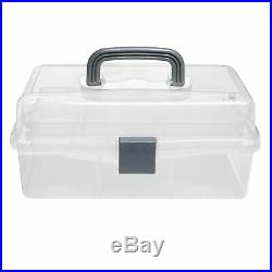 MyGift Plastic 2 Tier Trays Craft Supply Storage BoxFirstaid Carrying Case