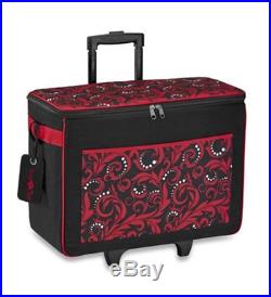 NEW BROTHER CATOTER Brother Carrying Case Rolling Tote Paper Craft Machine Red