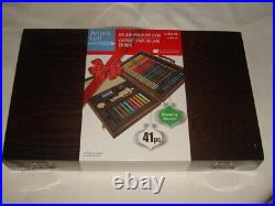 NEWithSEALED 41 Pc. Art Set by Artist's Loft With Wood Carrying Case