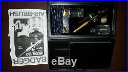 NWOT BADGER PROFFESSIONAL Airbrush Kit With Black Carrying Case Model #150