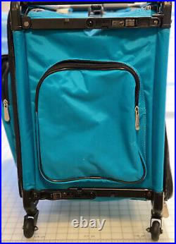 NWOT Tutto Turquoise Collapsible Sewing Serger Machine Carrying Case with Wheels