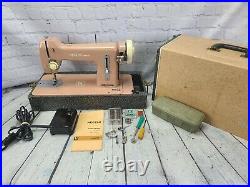 Necchi Esperia Sewing Machine Pink with Pedal Carrying Case + Extras