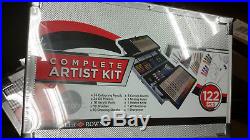 New Daler Rowney Complete Artist Kit 122 pcs withmetal carrying case Free Shipping