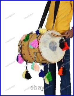 New Instrument musical Gujrati Kcchi Sheesham Bhangra Dhol Indian Dhol With Bag