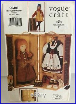 OOP Vtg Vogue Craft Sewing Pattern 9688 Doll Trunk Carrying Case 12x21x11 UC FF