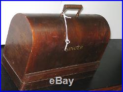 Original Singer 28k Hand Crank Sewing Machine With Original Wooden Carry Case