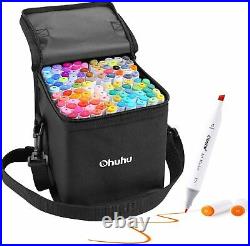 Ohuhu 100 colors Oil-based Marker for comics with Carrying Case Thick and Thin