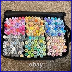 Ohuhu 216 Colors Alcohol Markers Dual Tips (Brush tip & Fine tip) + carry case
