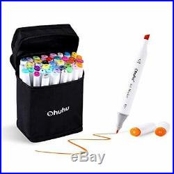 Ohuhu 40 Colours Dual Tips Art Sketch Twin Marker Pens With Carrying Case