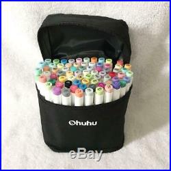 Ohuhu Art Brush Marker 72 colors Double Tipped Blender Pen Carrying Case #48