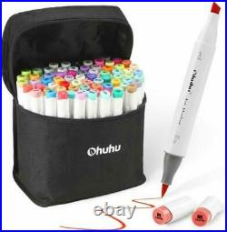 Ohuhu Art Brush Marker 72 colors Double Tipped with Blender Pen Carrying Case