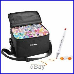 Ohuhu Art Marker 200 colors Double Tipped with Blender Pen, Carrying Case Japan