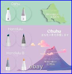Ohuhu Illustration Marker 48 Colors Brush Type With Blender Pen Carrying Case