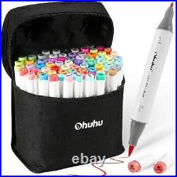 Ohuhu Illustration Marker Brush Type 72 Colors / Blender Pen, Carrying Case