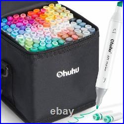 Ohuhu Marker Pen 100 Color Comic Oily Alcohol Marker With Carrying Case New