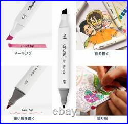 Ohuhu Marker Pen 120 Colorpen Set For Comic With Blender Pen & Carrying Case