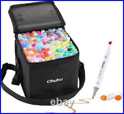 Ohuhu Marker Pen 120 Colors Oil-based Alcohol Marker withCarry Case JAPAN NEW