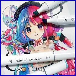 Ohuhu Marker Pen 200 Color pen Set Comic With Blender Pen & Carrying Case JP F/S