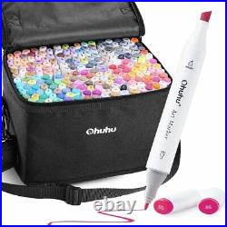 Ohuhu Marker Pen 200 Colors Illustration Marker Bold and Fine with Carrying Case