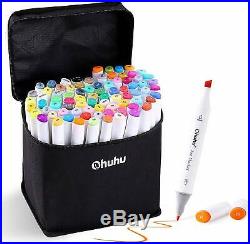 Ohuhu Marker Pen 60 Color Set For Comics With Blender Pen Carrying Case Art pen