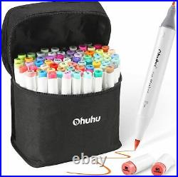 Ohuhu Marker Pen 72 Color Comic Oily Alcohol Marker With Carrying Case New