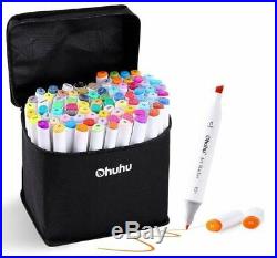 Ohuhu Marker Pen 80 Colorpen Set For Comic With Blender Pen & Carrying Case