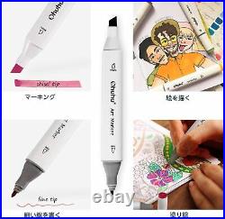 Ohuhu illustration Marker 100 Colors Brush Type With Blender Pen & Carrying Case