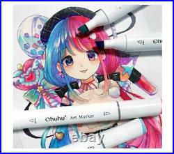 Ohuhu illustration Marker 120 Colors Brush Type With Blender Pen & Carrying Case