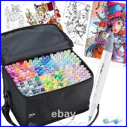 Ohuhu illustration Marker 216 Colors Brush Type With Blender Pen w Carrying Case