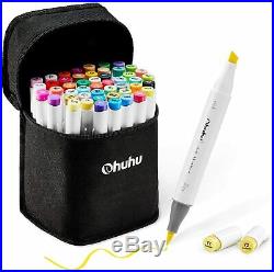 Ohuhu illustration Marker 48 Colors Brush Type With Blender Pen & Carrying Case