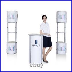 Optim 40 Collapsible Counter Round Portable Aluminum Counter Trade Show Display